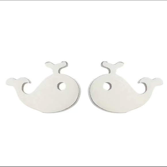 Dainty Small Whale Animal Earring| Simple Earrings| Marine Biology Gift For Her - Picture 2 of 6